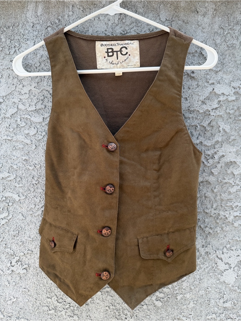BTC Bootheel Trading Co. Brown Suede Vest Small